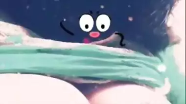 Unfaithful Desi bitch puts on a mask before playing with nipples