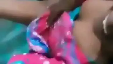 A 19-year-old village girl enjoys a desi threesome