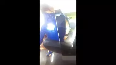 Desi Girl changing dress in train showing thong