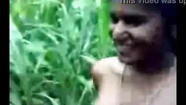 Outdoor video of village girl getting nude