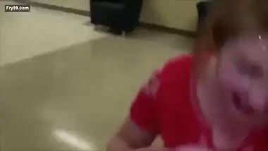 Teacher giving blowjob to student in collage