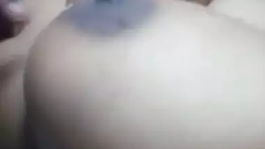 Hot Aunty boobs press and ride on top