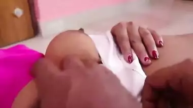 Before sex Desi man gladly plays with spouse's juicy XXX knockers