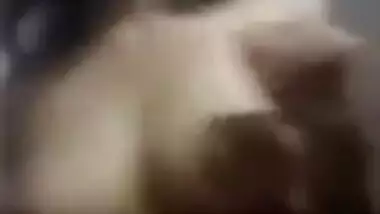 Sweet Desi gal sneaks in bathroom to show tits with big XXX nipples