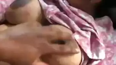 Busty sexy girl explored inside car