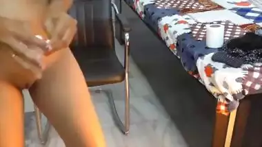 Girlfriend fulfills porn request and masturbates Indian pussy for beloved