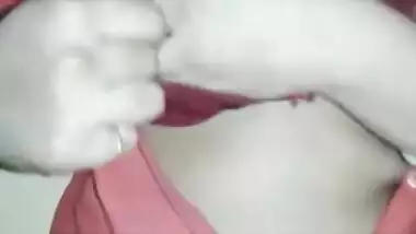 Horny Nri Girl Play with Her Boobs