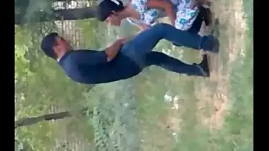 Hidden cam records a young couple enjoying oral sex behind their house