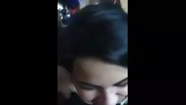Desi Indian legal age teenager girlfriend gives amazing blowjob