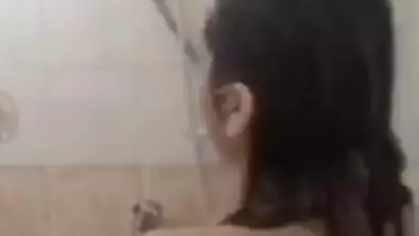 Big-boobied Desi girl had great idea to film herself in the shower
