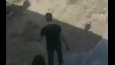 Caught banging aunty booty from behind outdor, Desi mms sex