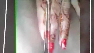 Newly Married girl fingering at night