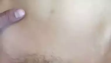 Girl feels happy after taking a big dick in her hairy pussy