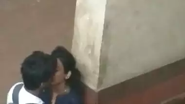 Desi collage couple outdoor kissing sn