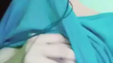 Young Indian girl showing her virgin boobs