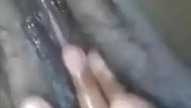 Indian woman flashes her juicy XXX tits and puts hand in sex panties