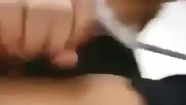 Girl gives a blowjob on the stairs in the Nepali sex video