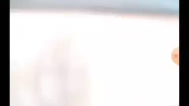 Tight pink pussy and round boobs showing GF video call