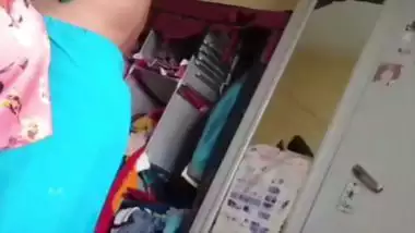 Grandmother wearing blouse and showing naked boobs