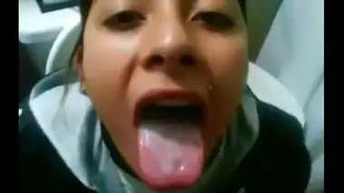 Sexy Indian Punjabi college girl gives blowjob to classmate