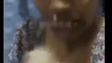 Hot Tamil girl showing her body and press boobs part 1