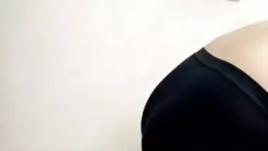 Indian sexy college babe showing her boobs on live