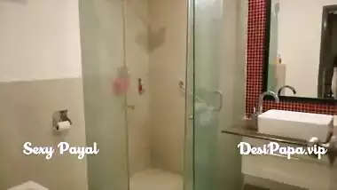 Desi south indian girl young bhabhi Payal in bathroom taking shower and masturbation