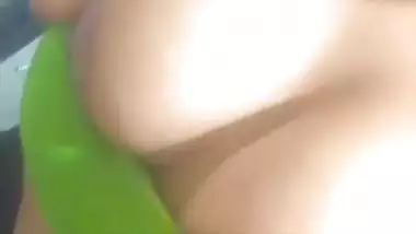 Sexy maal pulling bra and showing huge milky boobs