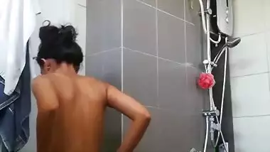 Cute Tamil girl stripping nude bathroom video