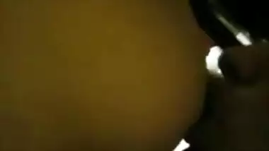 Enjoying licking Indian girlfriend's big natural tits