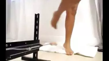 Busty figure NRI girl masturbation with fucking machine