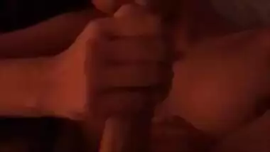 Cute college girl sucking big dick