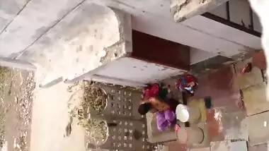 Innocent Indian girl washes her XXX assets in front of era