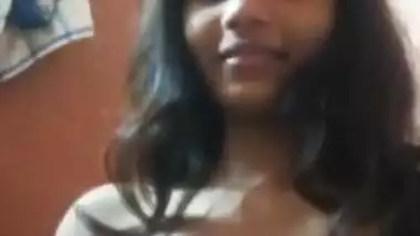 Indian cute GF showing her virgin boobs to BF