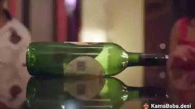 Lover sucks GF’s boobs before his friends in Indian adult series