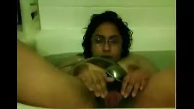 Lewd cutie finger herself for lover in shower