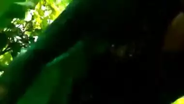 Cute girl with lover in Jungle