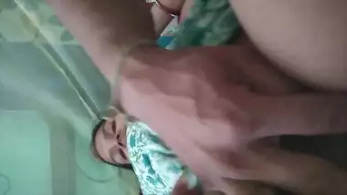 Dehati lovers romancing in bed selfie video