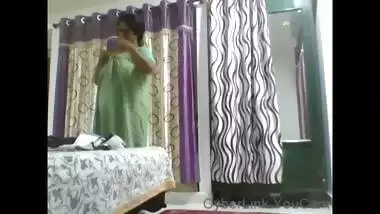 Desi telugu aunty dress changing hidden capture by her son mms clip
