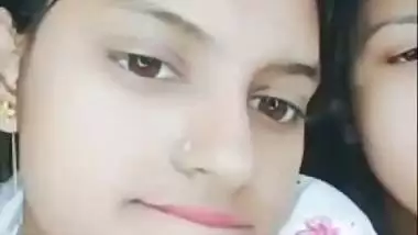 Two girls record their desi lesbian porn during a live show